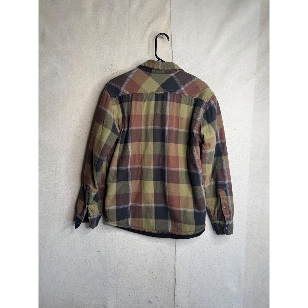 Levis Mens Plaid Sherpa Lined Flannel Shirt Jacket Brown Green Medium 3LDLW11051 - Picture 7 of 12